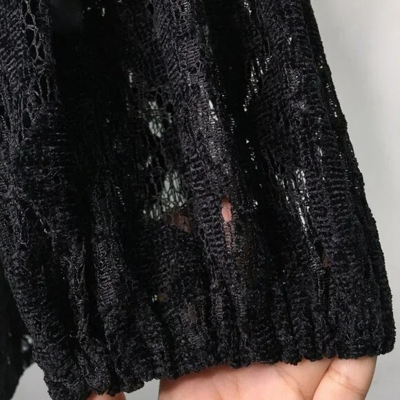 New Free People Women's Black Boho Lace Long Sleeve Dress Size Small - Picture 9 of 15